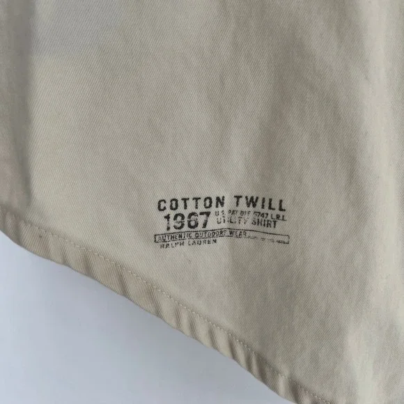 LAUREN Ralph Lauren Utility Shirt Women 2X Tan Cotton Twill Mesh Safari Pockets - Picture 4 of 15